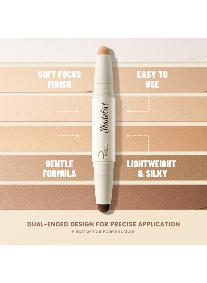 بوداير قلم تحديد وإبراز 2 في 1، قلم تحديد بارد، قلم هايلايتر للمكياج، قلم تحديد برونز مقاوم للماء طويل الأمد، قلم تشكيل الوجه الكريم للسفر رقم 01 - Image 4